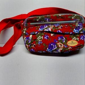 Red Floral Crossbody Bag